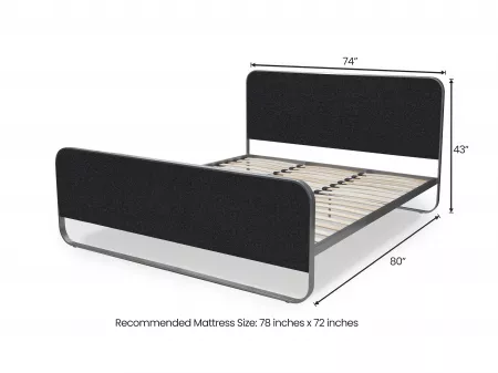 Chloe King Size Double Bed in Black Color